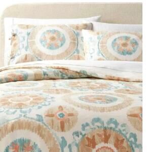 Threshold Printed Cotton Duvet Cover Set Full/Queen NWT 3 Pieces